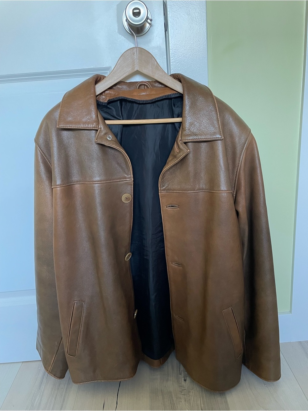 Brown European Vintage Custom Made 90’s Real Leather jacket